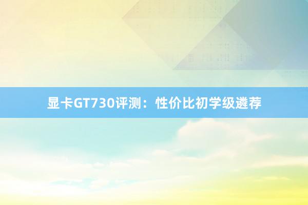 显卡GT730评测：性价比初学级遴荐