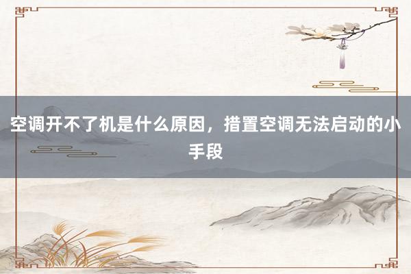 空调开不了机是什么原因，措置空调无法启动的小手段